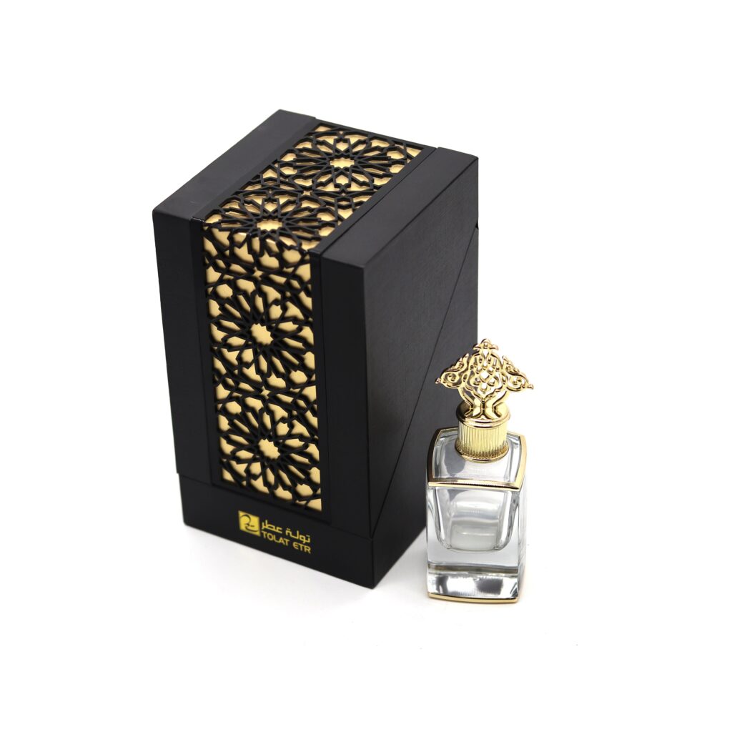 Luxury FSC Certified Perfume Box – Eco-Friendly Black PU with Metal Accent