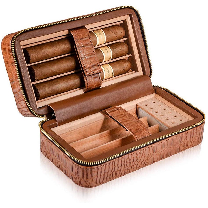 Premium Cigar Gift Box – Durable 6MM Genuine Leather with PU Matte Finish, Wholesale Supply