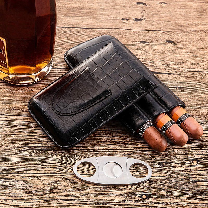 Modern Leather Cigar Case – Durable 2MM MDF with Matte Surface, Wholesale Supply