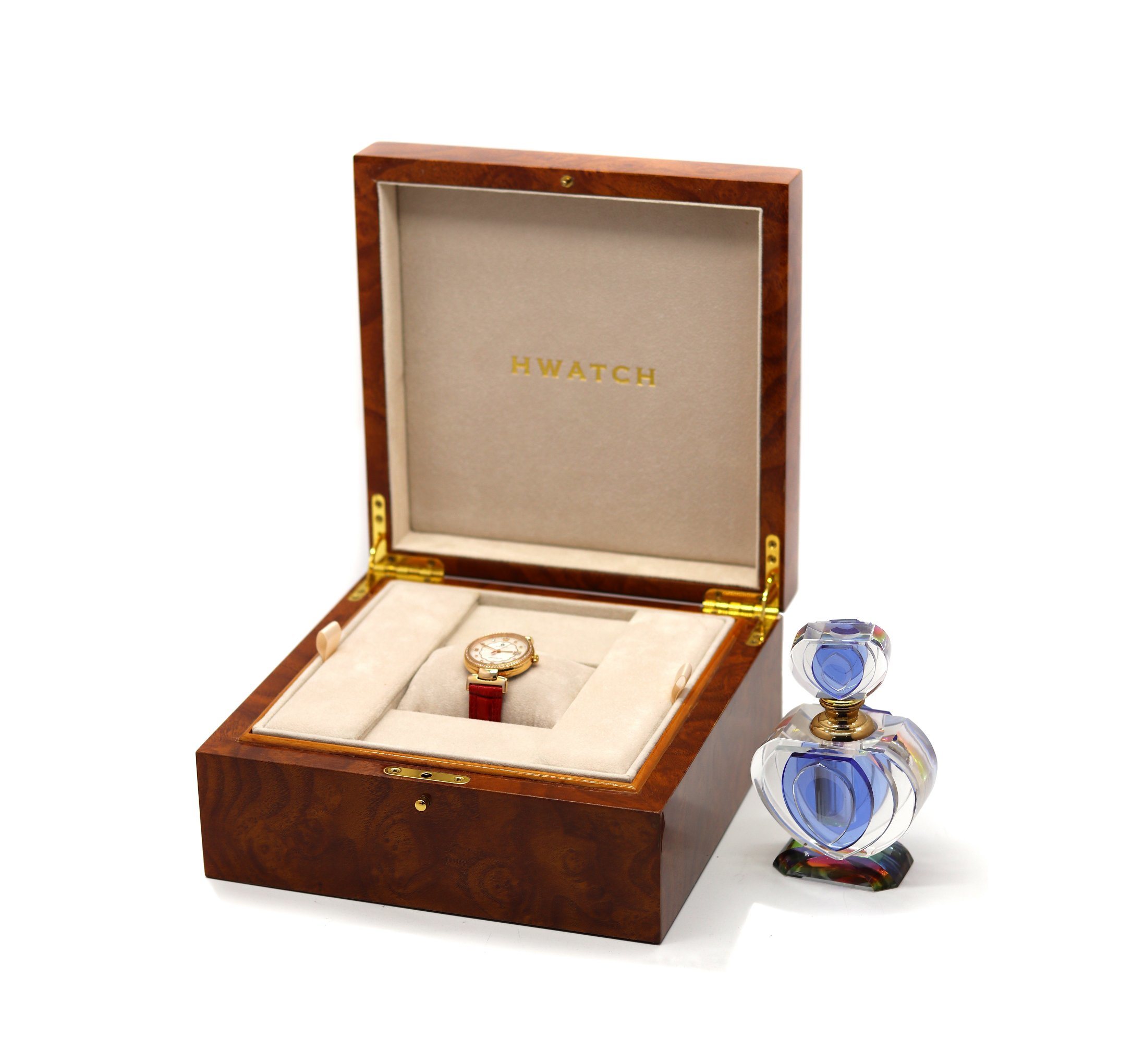 Premium Wooden Watch Box – MDF with Glossy Lacquer, Metal Logo Design, Wholesale Custom Packaging Supplier