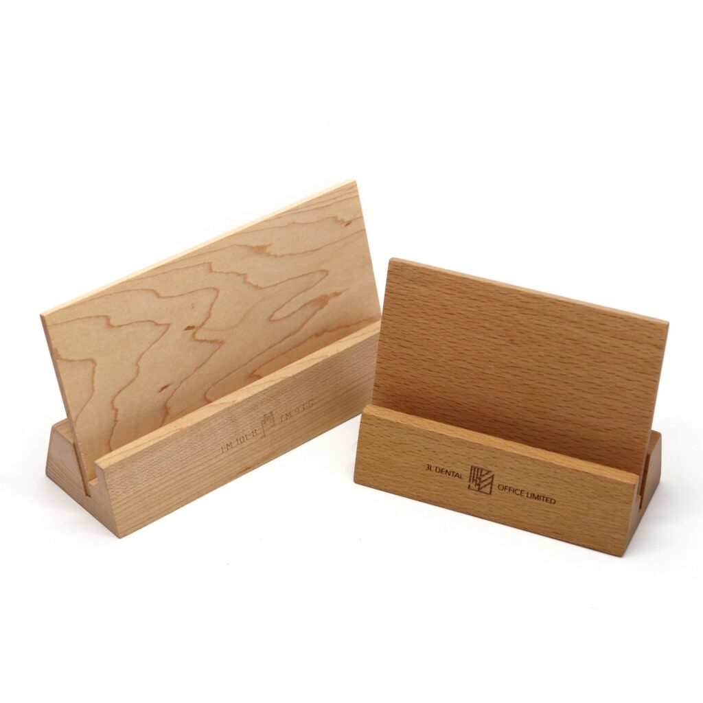 Handcrafted Wooden Phone Holder – Matte Lacquer, Laser Engraved Custom Design