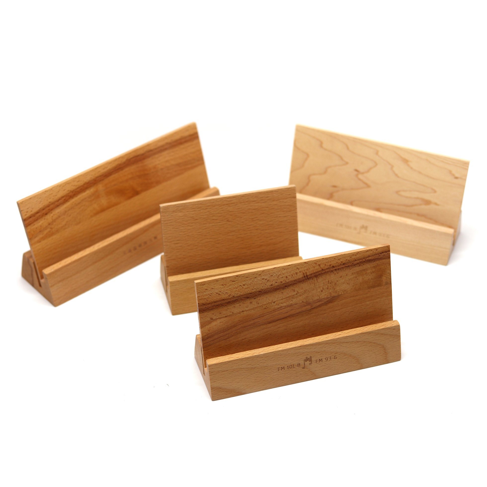 Handcrafted Wooden Phone Holder – Matte Lacquer, Laser Engraved Custom Design