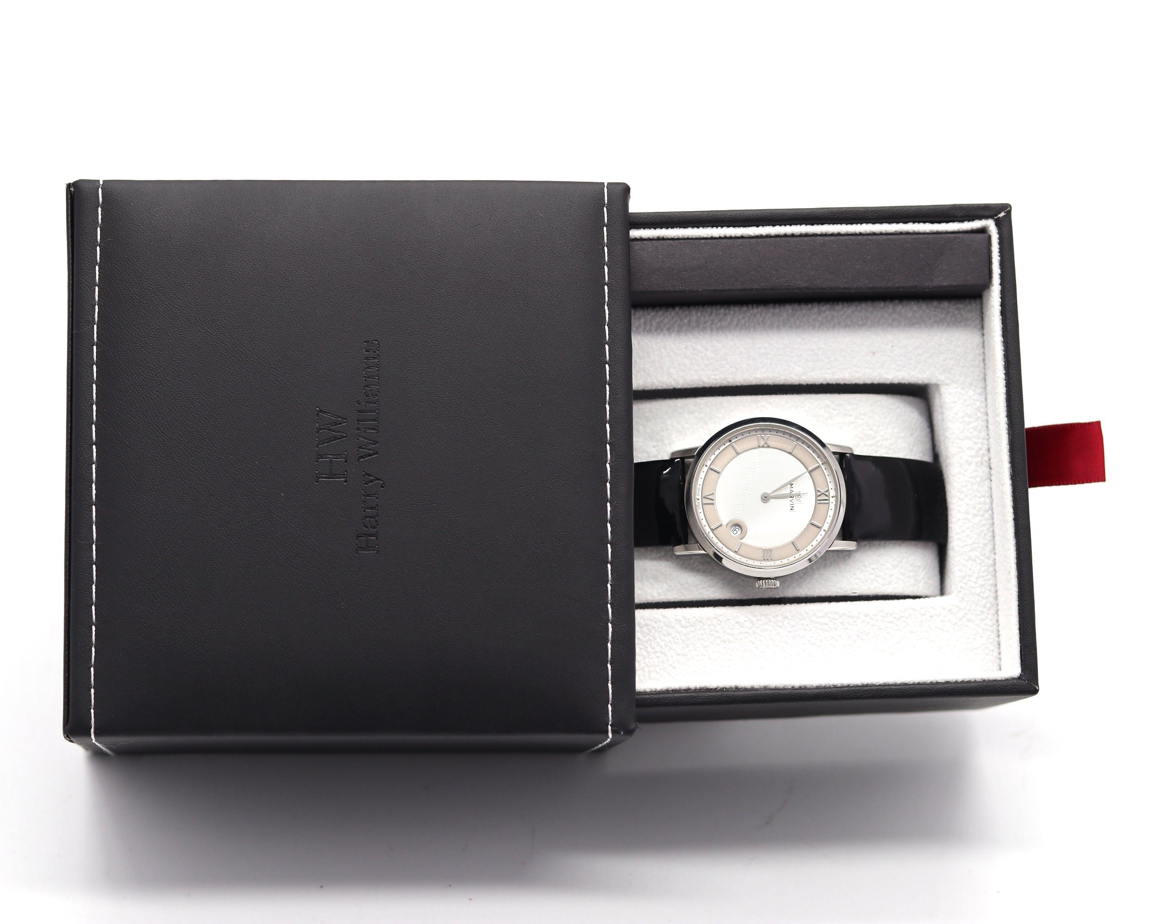 Signature Acrylic Watch Box – 5MM Base with Brushed Leather & Imprint, Wholesale Packaging Supplier