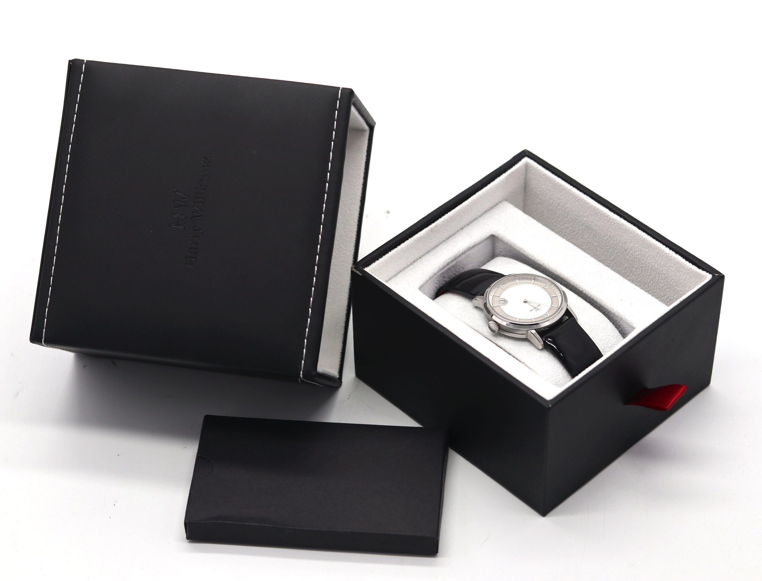 Signature Acrylic Watch Box – 5MM Base with Brushed Leather & Imprint, Wholesale Packaging Supplier