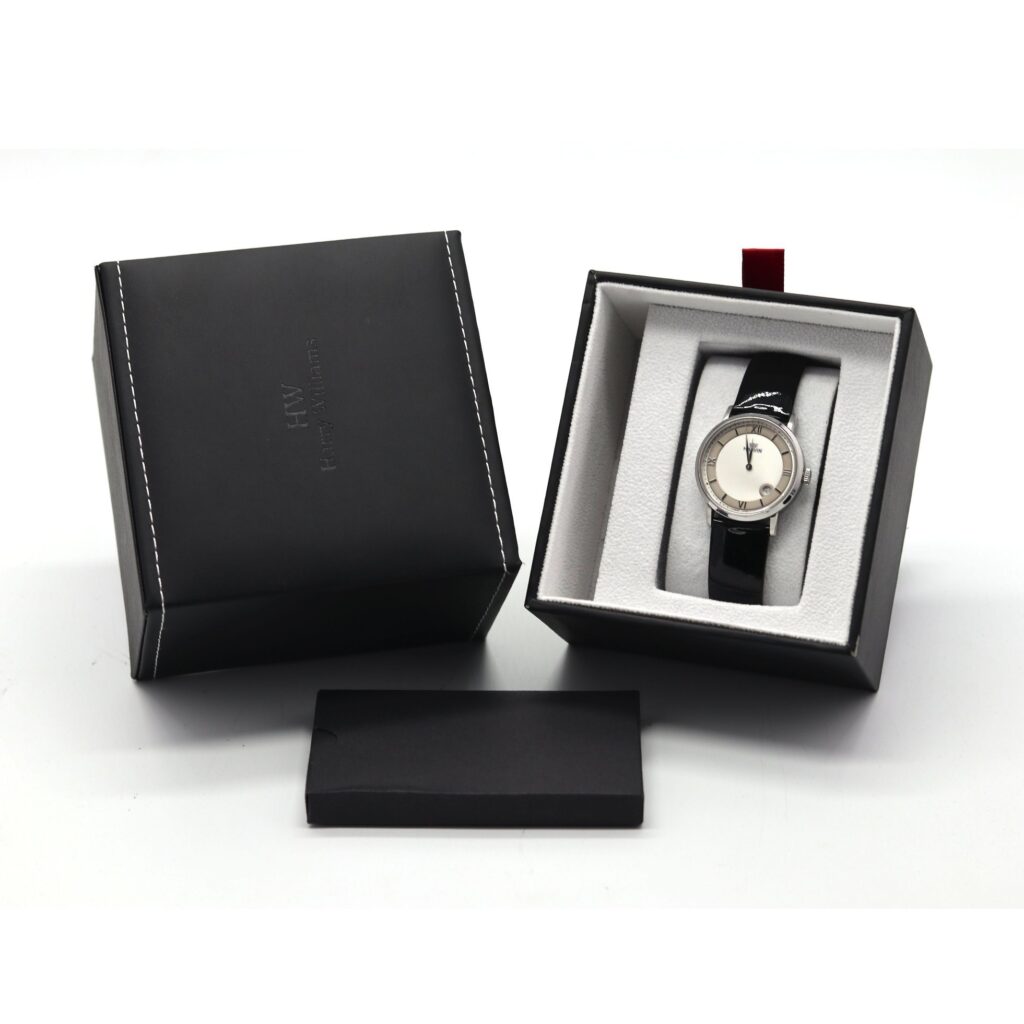 Signature Acrylic Watch Box – 5MM Base with Brushed Leather & Imprint, Wholesale Packaging Supplier