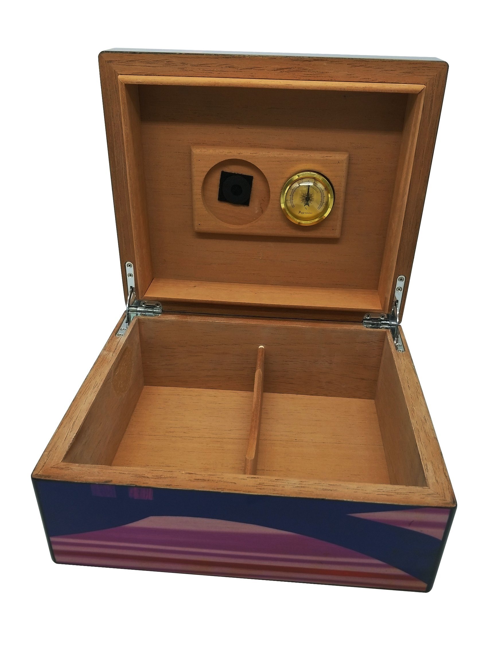 Handcrafted Wooden Cigar Gift Box – Printed Paper Finish with High Gloss