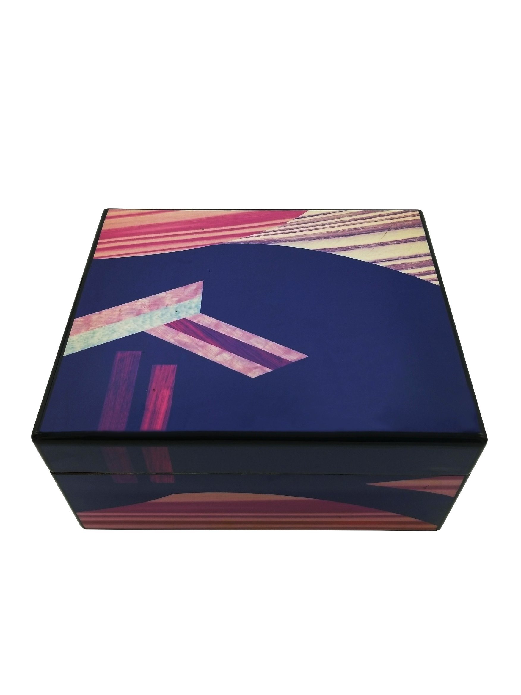 Handcrafted Wooden Cigar Gift Box – Printed Paper Finish with High Gloss