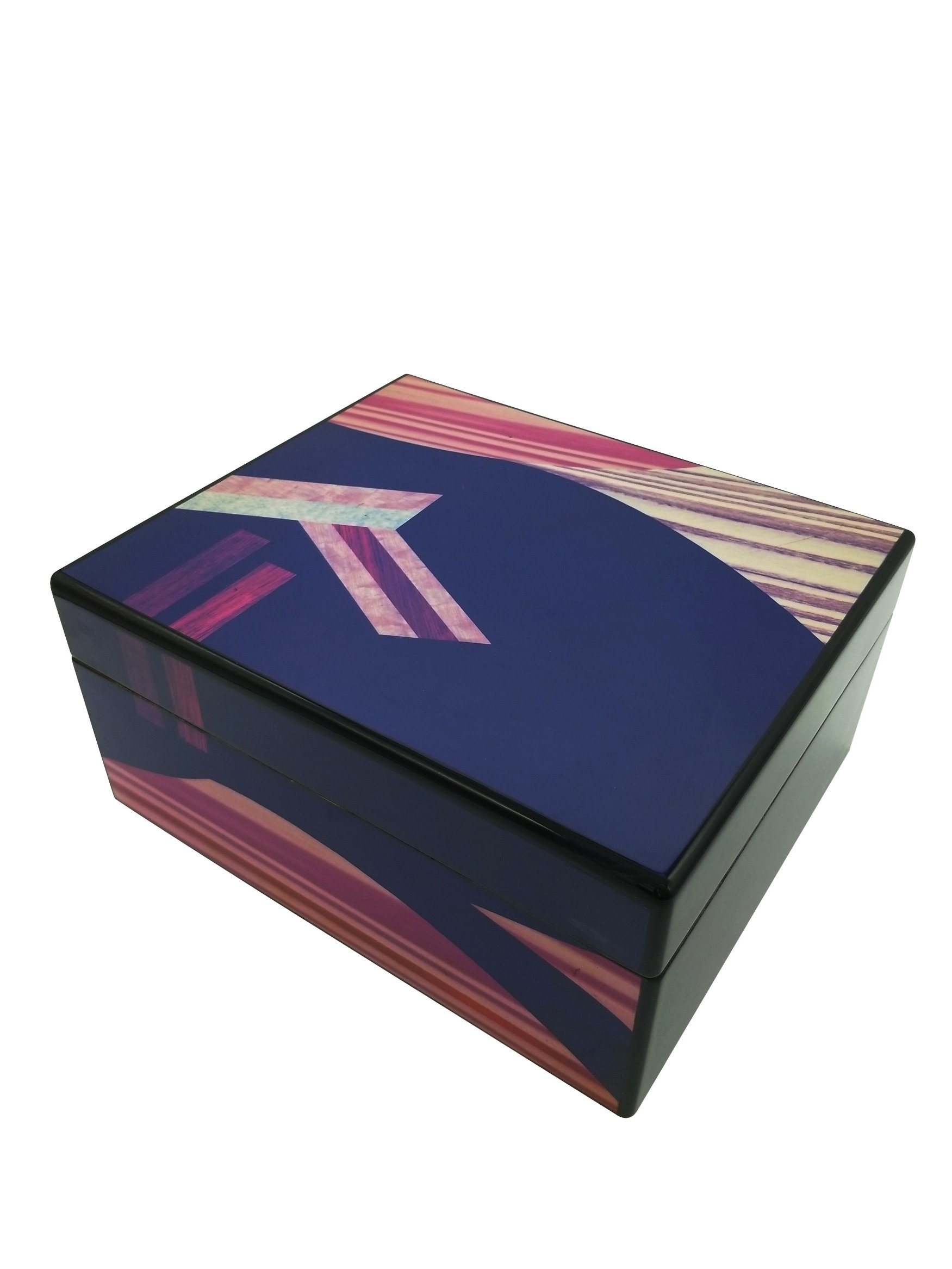 Handcrafted Wooden Cigar Gift Box – Printed Paper Finish with High Gloss