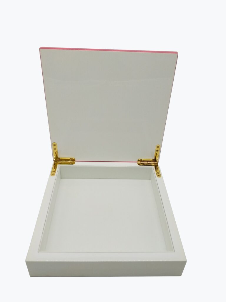 Durable White Wooden Gift Box – 12MM Solid Wood with Glossy Finish, Custom Wholesale