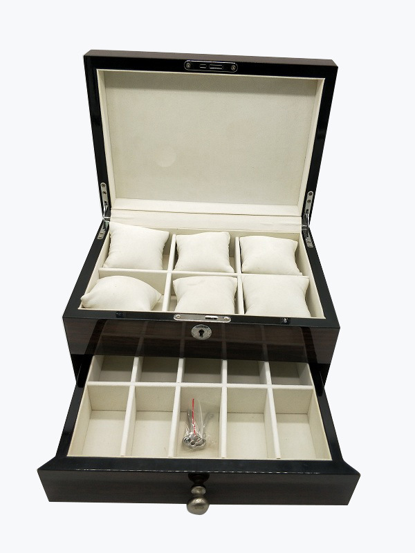 Modern MDF Wooden Watch Display Box – Glossy Lacquer Finish, Custom Wholesale Organizer