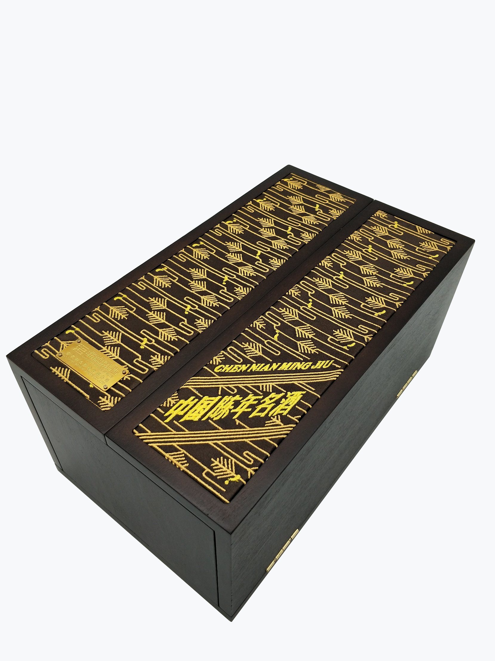 Elegant Fabric Inlay Wine Box – Double Open Wooden Structure, 0.03MM Thickness, Matte Finish, FSC Certified, Wholesale Manufacturer