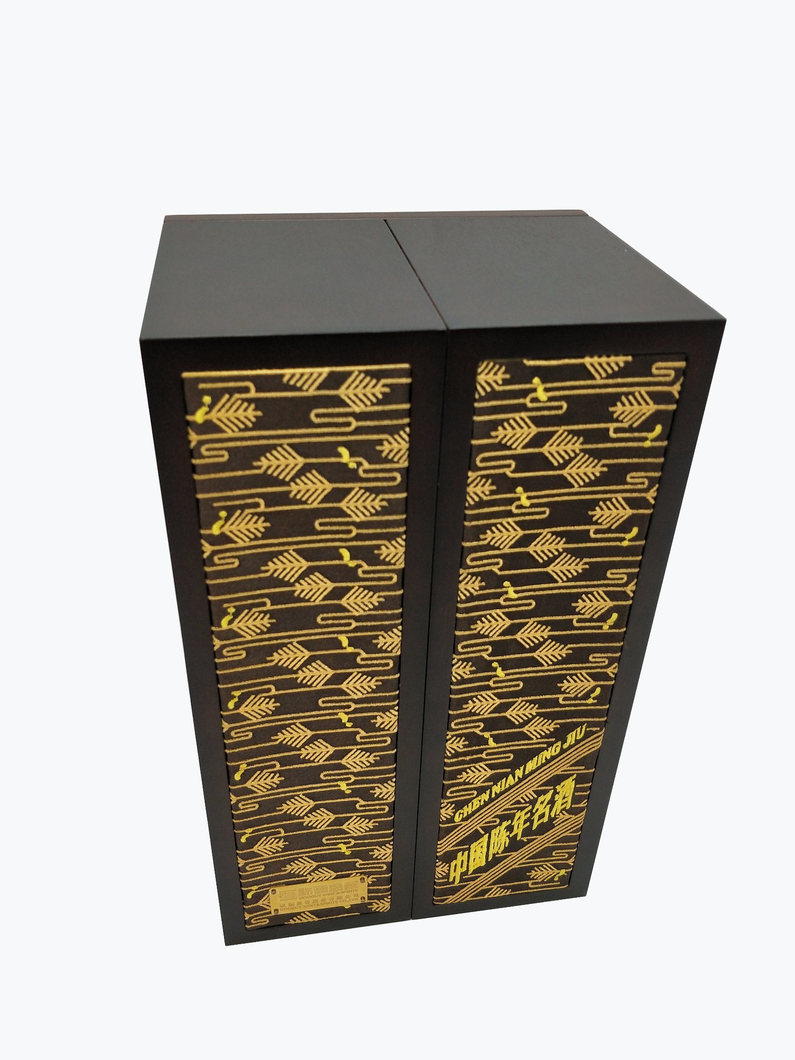 Elegant Fabric Inlay Wine Box – Double Open Wooden Structure, 0.03MM Thickness, Matte Finish, FSC Certified, Wholesale Manufacturer