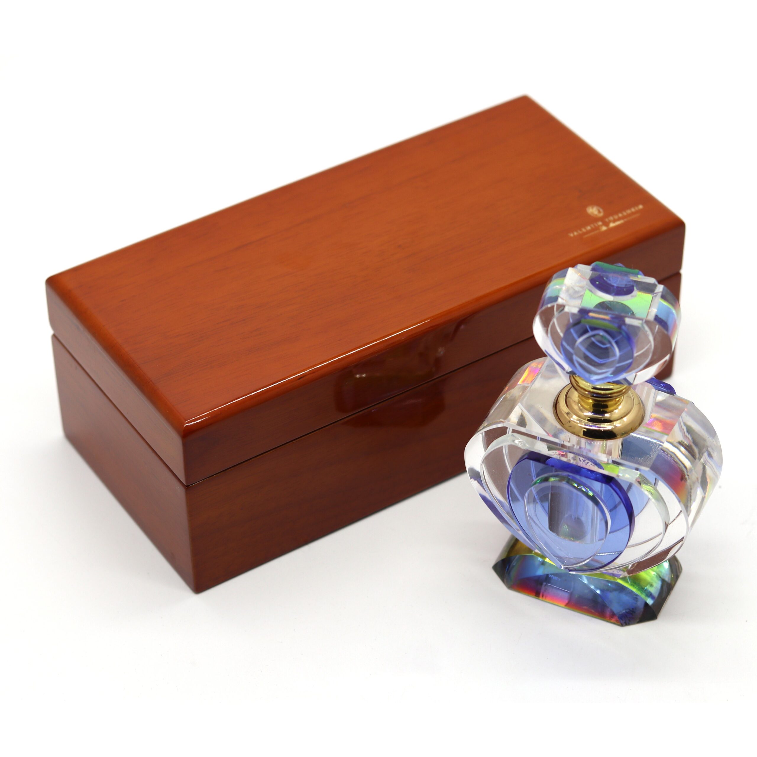 Solid Wood Glossy Jewelry Box – White Velvet Interior with Metal Nameplate