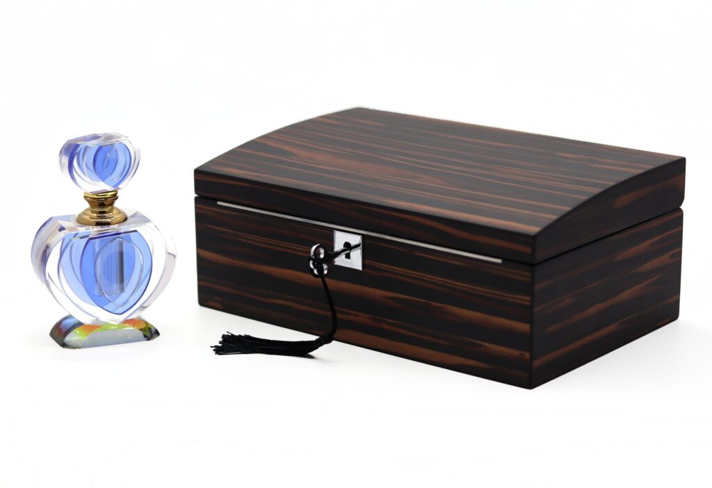 Matte Lacquer Jewelry Box with Black Velvet Interior – Premium Gift Packaging