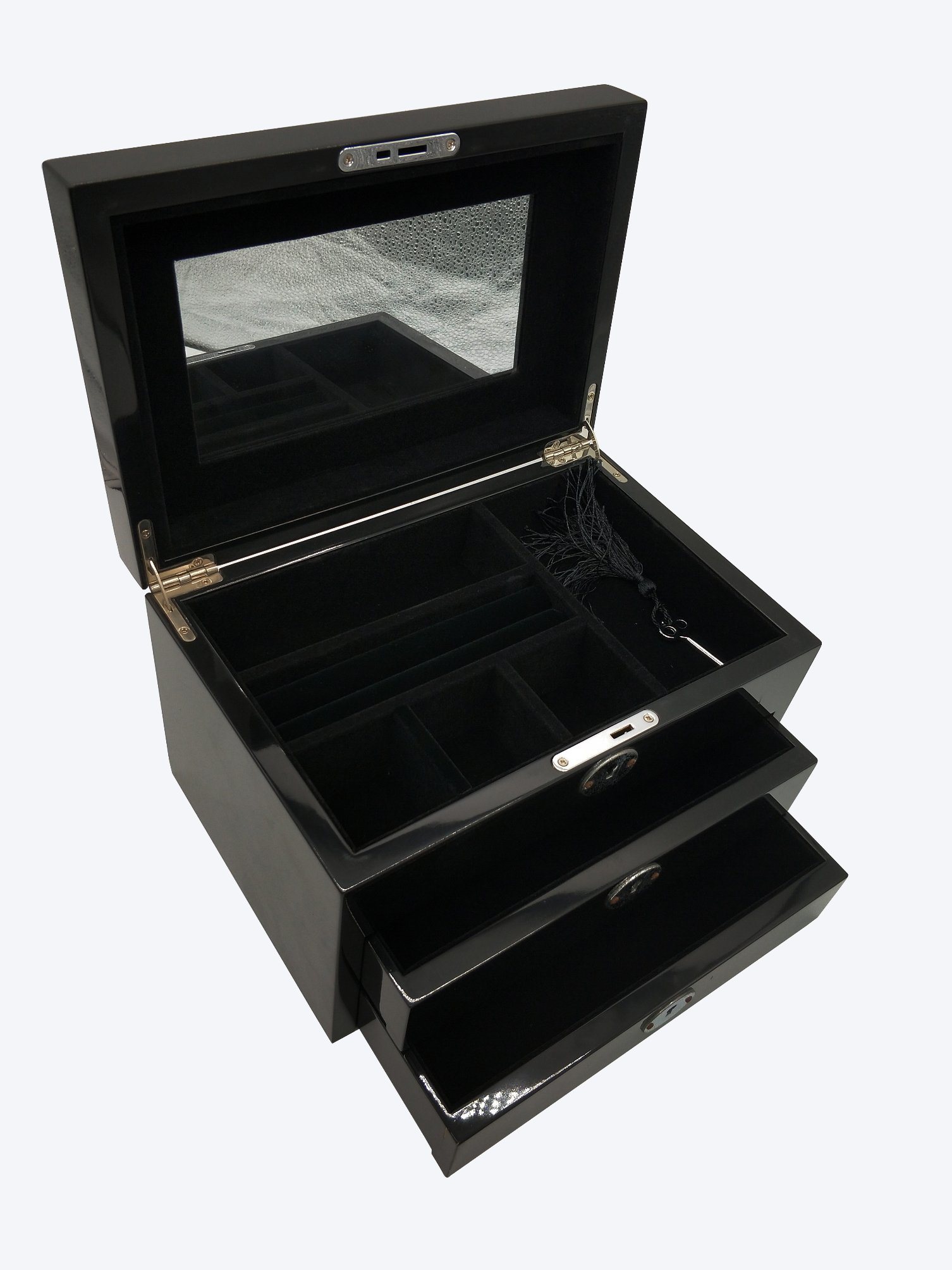 Handmade Gloss Lacquer Jewelry Box with Custom Options for Brands