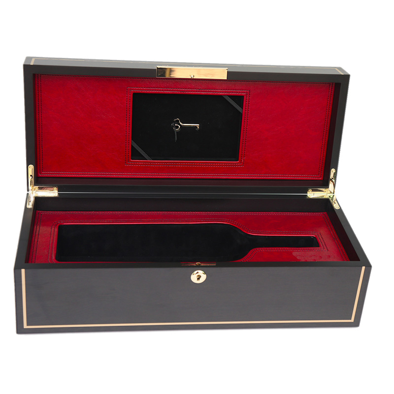 Customized Luxury Black Lacquer Finished MDF Wooden Wine Gift Box