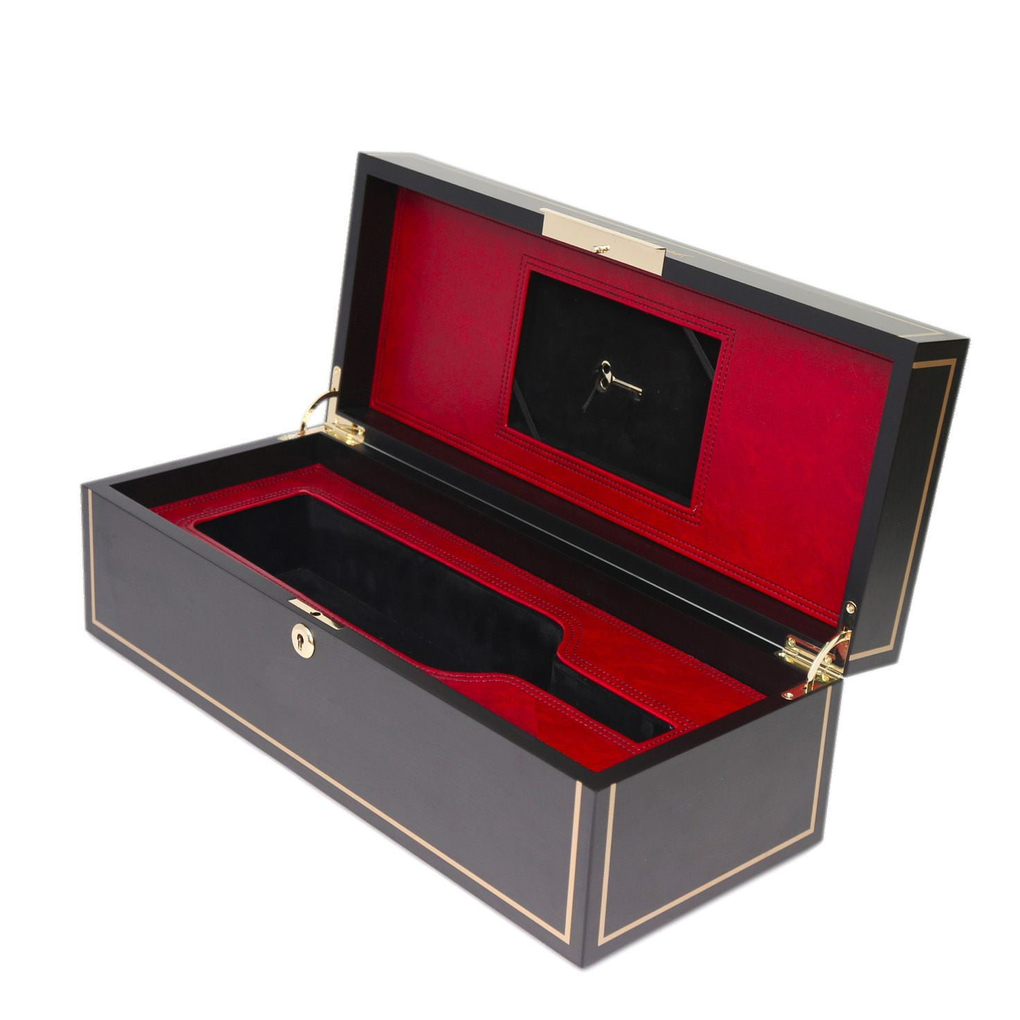 Customized Luxury Black Lacquer Finished MDF Wooden Wine Gift Box