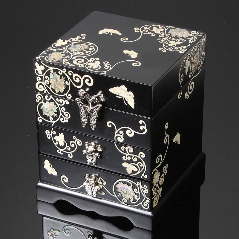 Beautifully Painted Wooden Jewelry Box