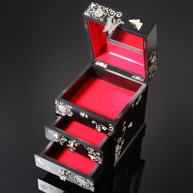 Beautifully Painted Wooden Jewelry Box