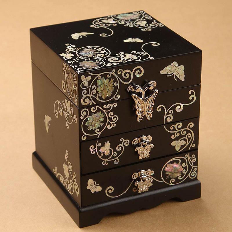 Beautifully Painted Wooden Jewelry Box