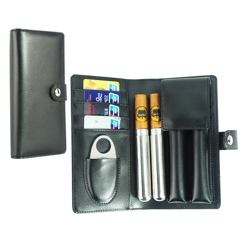 Best Selling Custom PU Leather Travel Cigar Box and Cigar Cutters