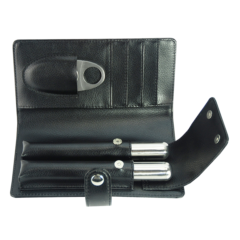 Best Selling Custom PU Leather Travel Cigar Box and Cigar Cutters
