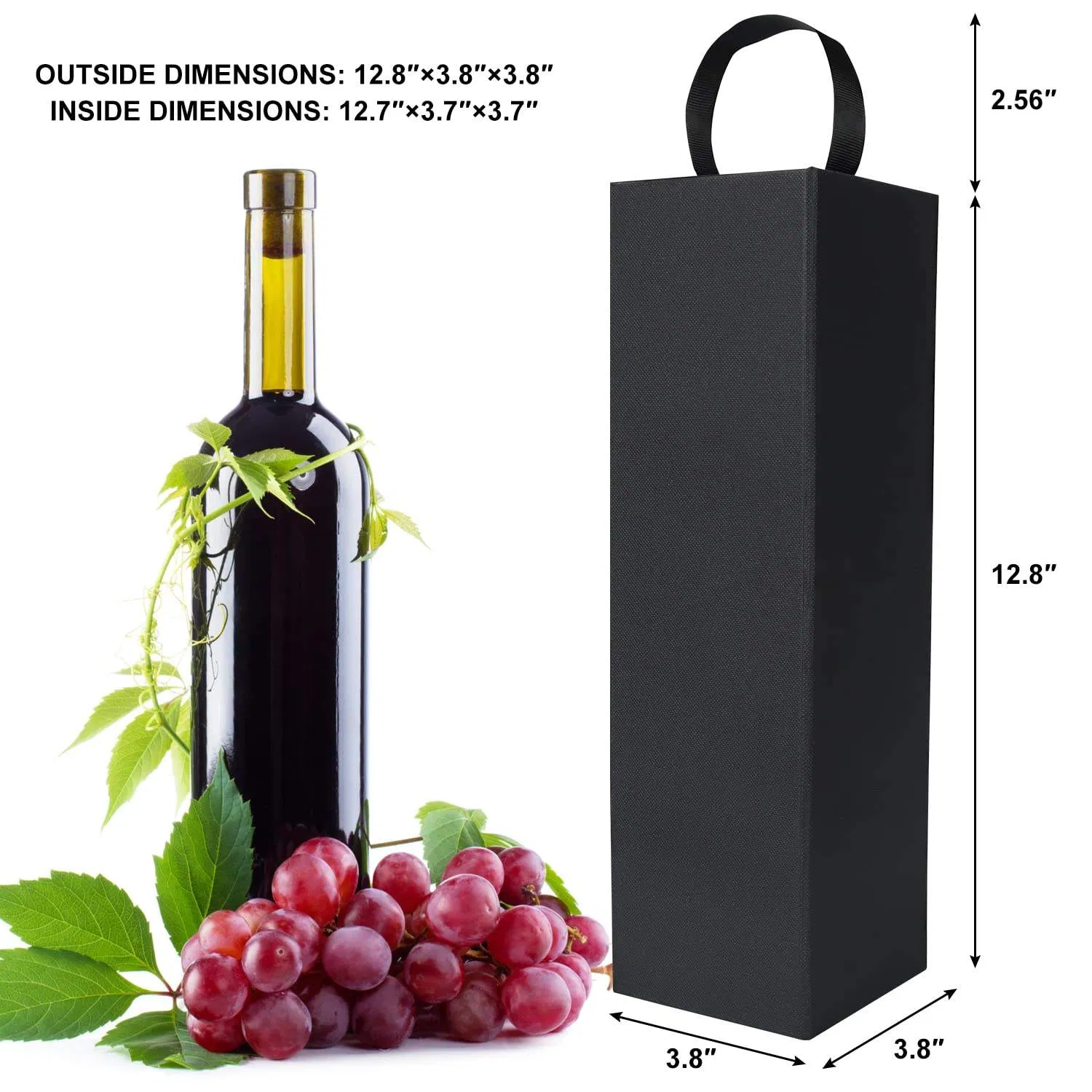 Custom Black Luxury Magnetic Closure Gift Wrap Box Red Wine Bottle Boxes