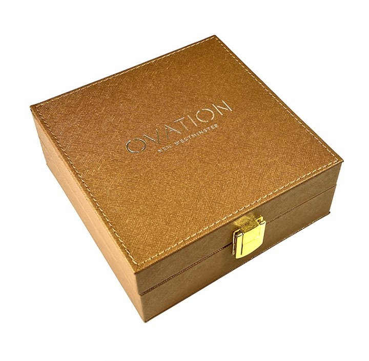 Custom Cosmetics Gift Box PU Leather Luxury Wood Perfume Packaging Box Suitcase VIP Card Gift Box
