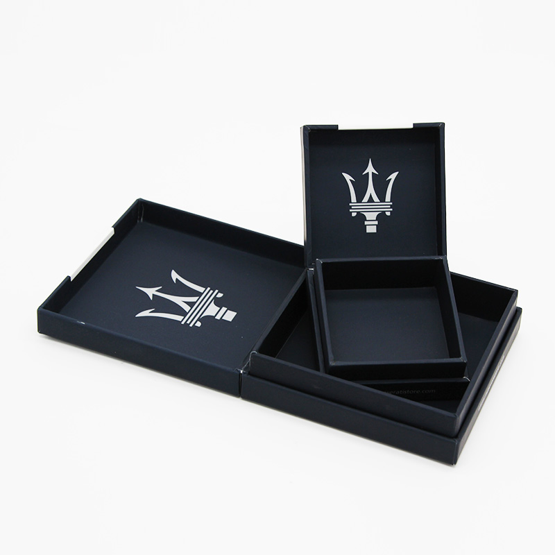 Custom Design Fashion Dark Blue Printing Paper Square Gift Box