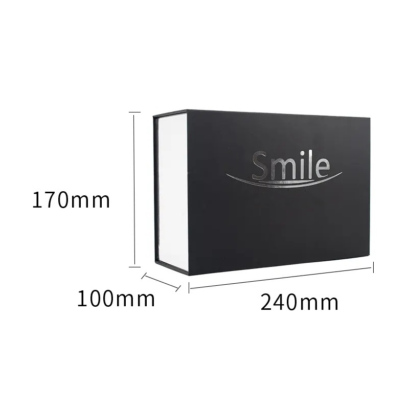 Custom Handmade Flip Top Cardboard Black Paper Magnetic Closure Perfume Gift Box