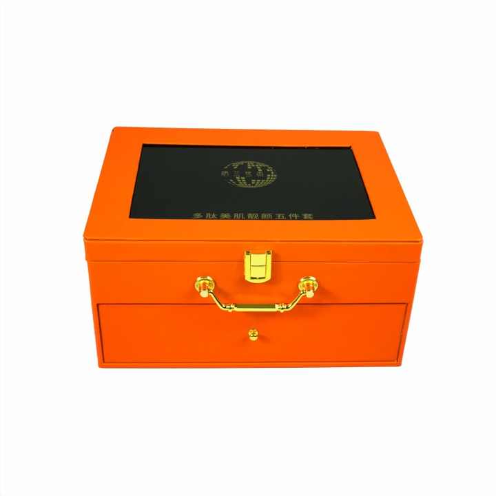 Custom Logo Luxury MDF Wooden Gift Box Perfume Arabian Essential Oil Packaging Perfume Storage Box with Mirror Leather Case