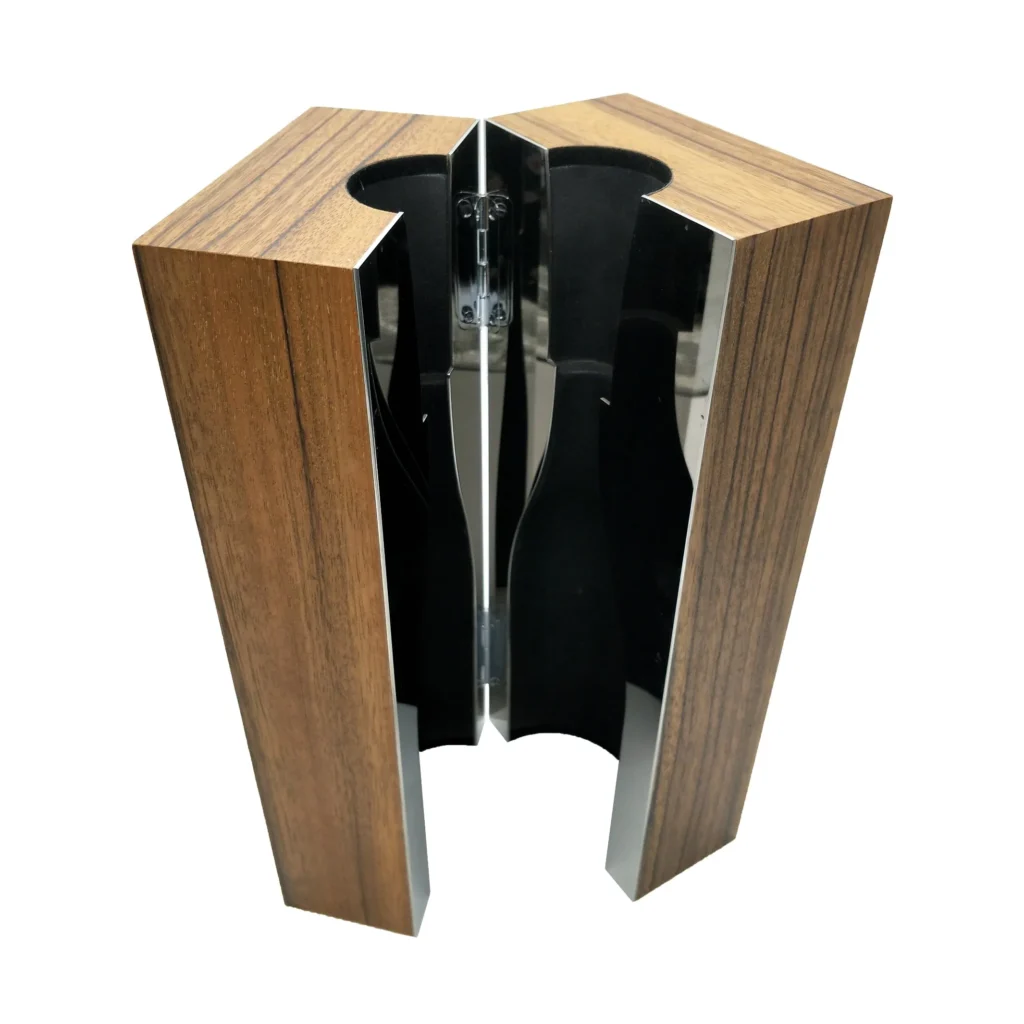 Custom Luxury Design Exclusive Wooden Red Champagne Wine Packaging Box