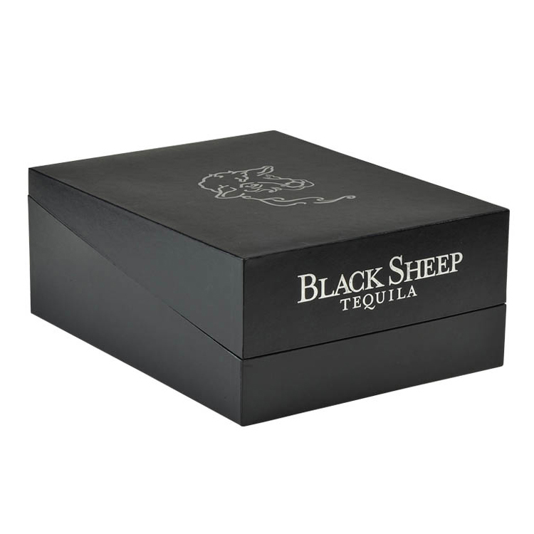 Custom Luxury MDF Fiberboard Black Champagne Packaging Box with Silk Insert