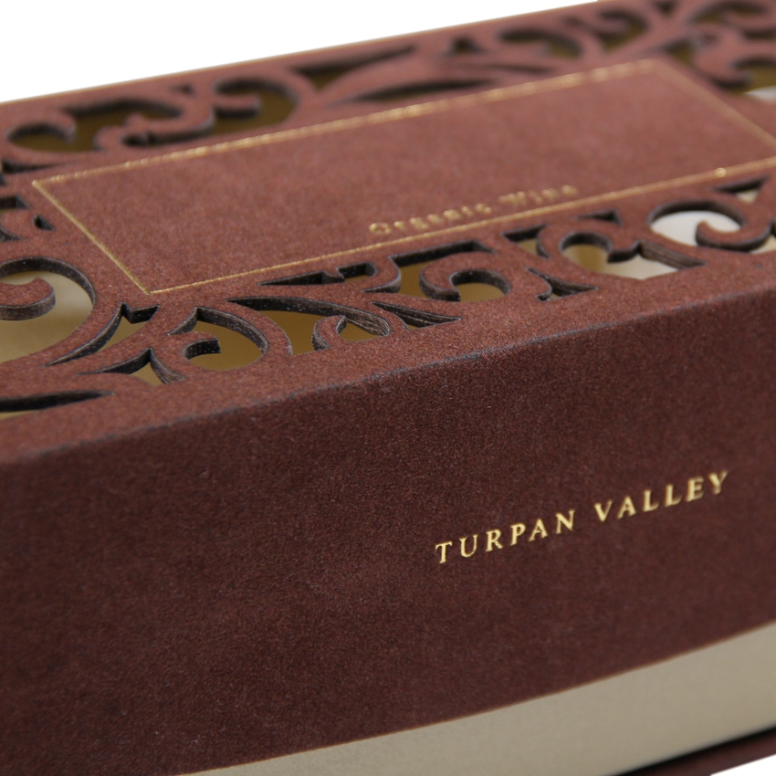 Custom Luxury Rectangle Shape Satin-Lined Cardboard Wine Glass Gift Box