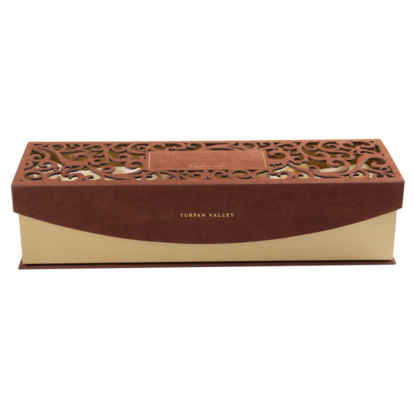 Custom Luxury Rectangle Shape Satin-Lined Cardboard Wine Glass Gift Box