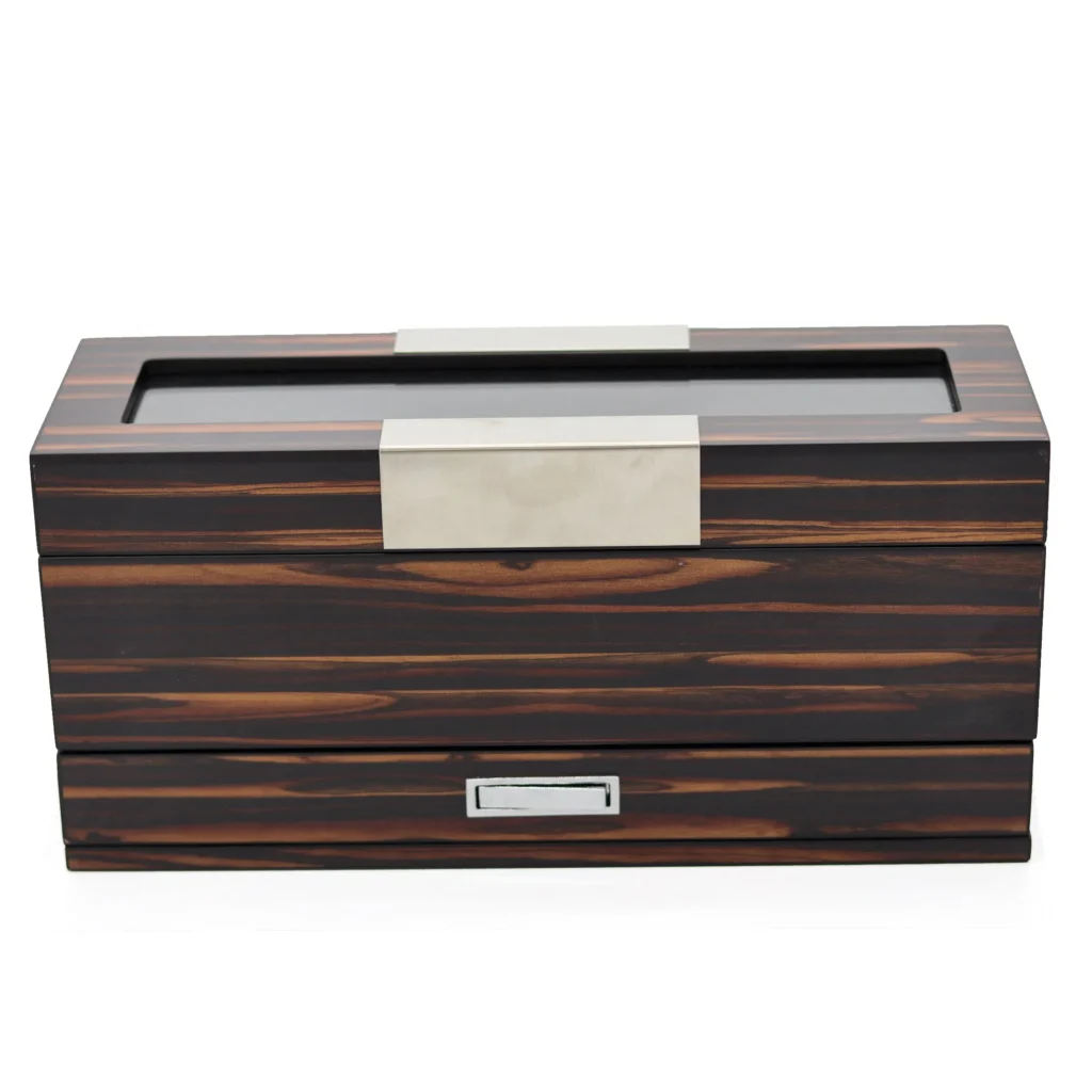 Custom Luxury Stylish Wood Paper Wooden Watch Packaging Jewelry Box