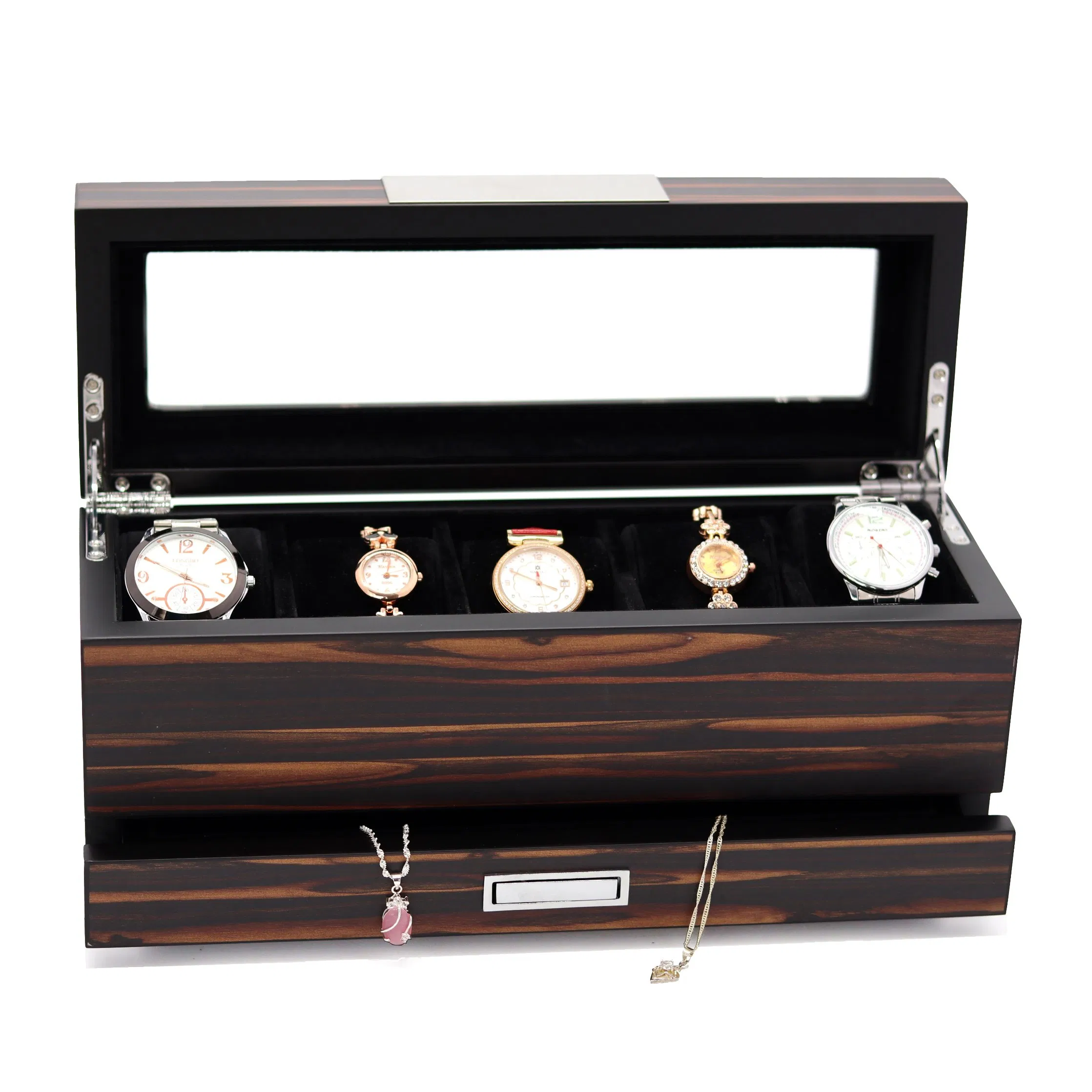 Custom Luxury Stylish Wood Paper Wooden Watch Packaging Jewelry Box