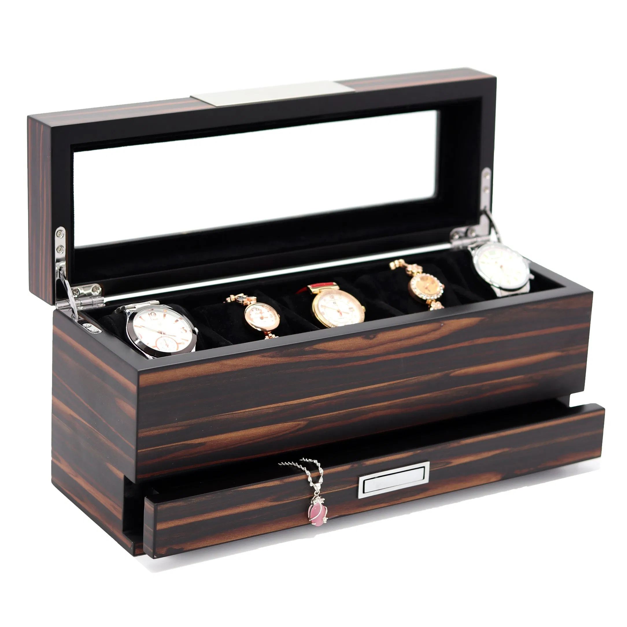 Custom Luxury Stylish Wood Paper Wooden Watch Packaging Jewelry Box