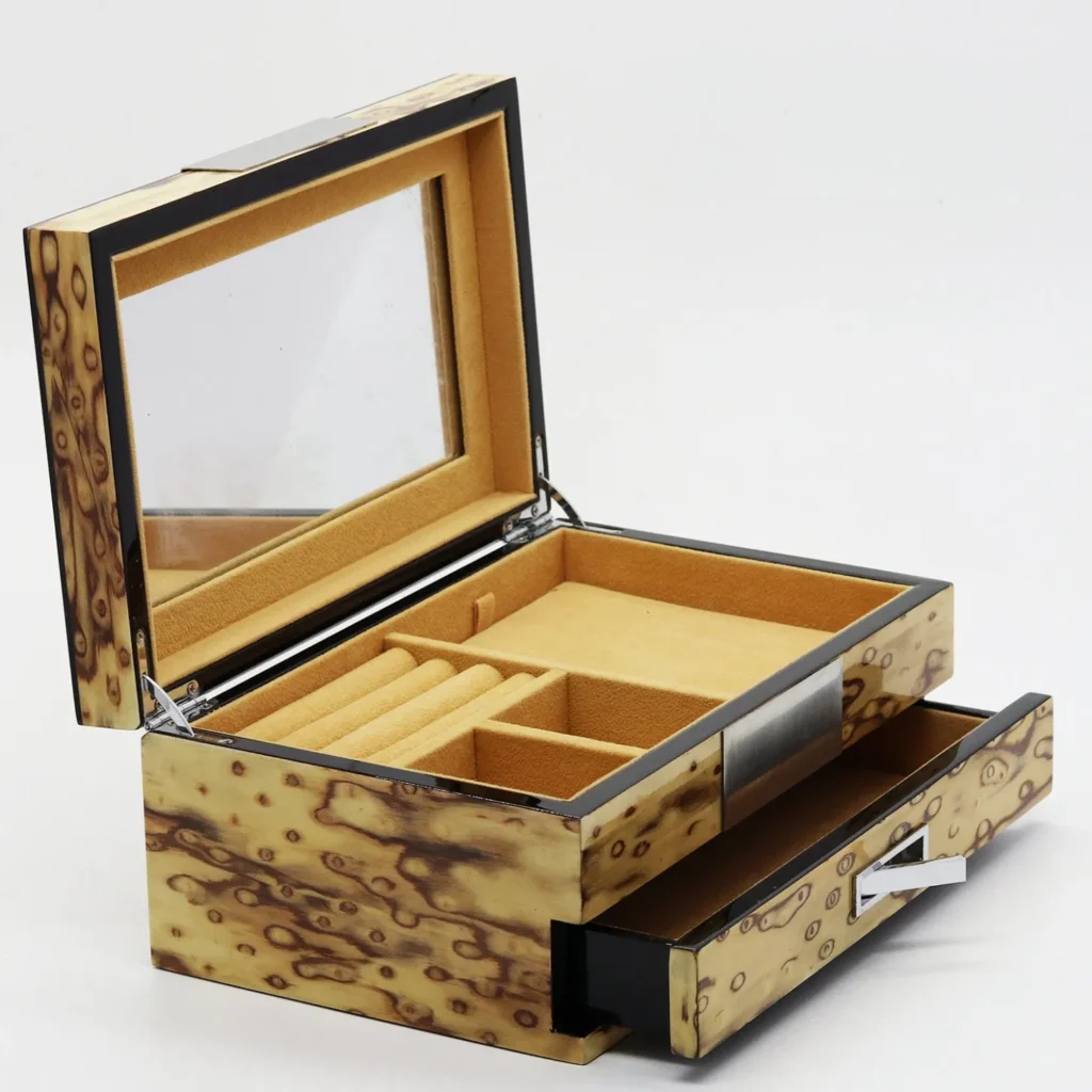 Custom New Design Unique Jewelry Necklace Wooden Trinket Storage Box for Gift