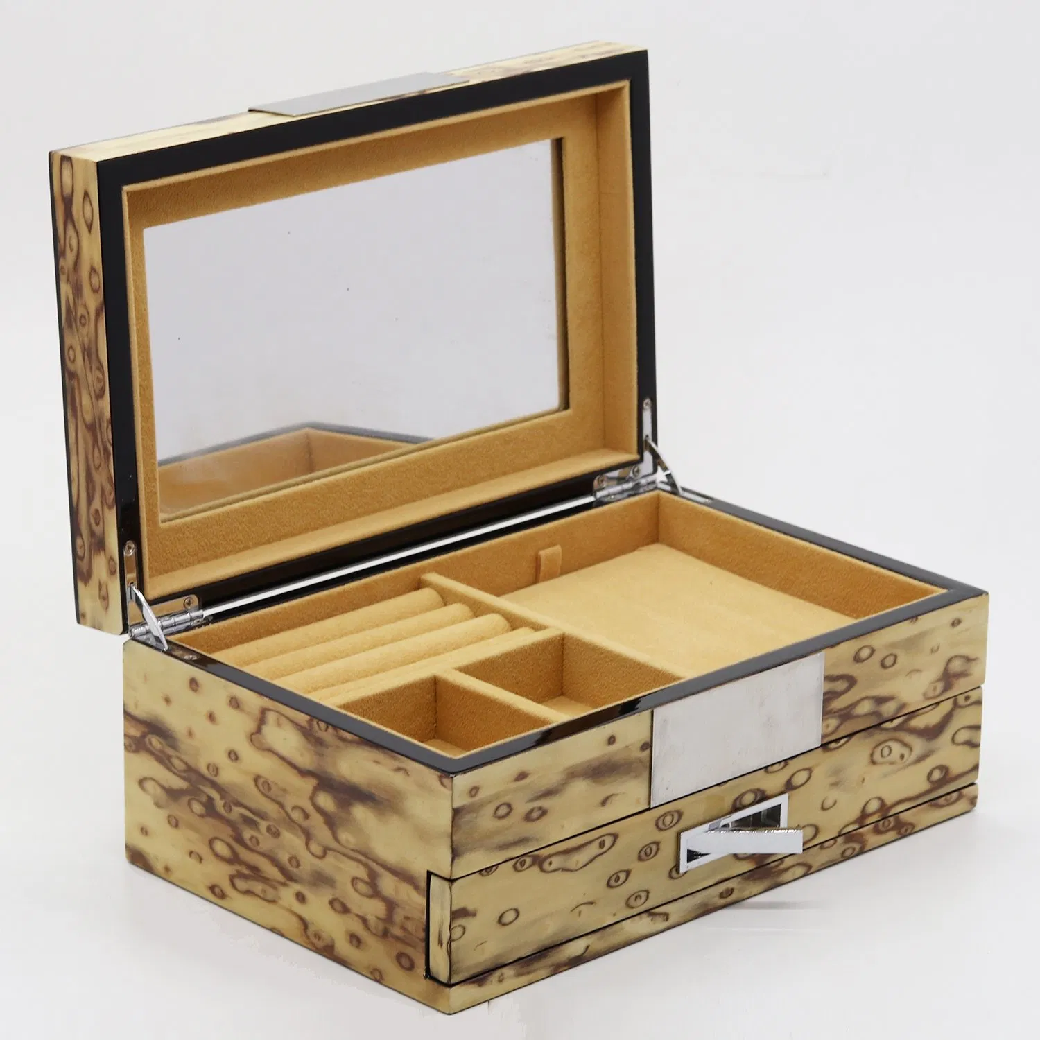 Custom New Design Unique Jewelry Necklace Wooden Trinket Storage Box for Gift