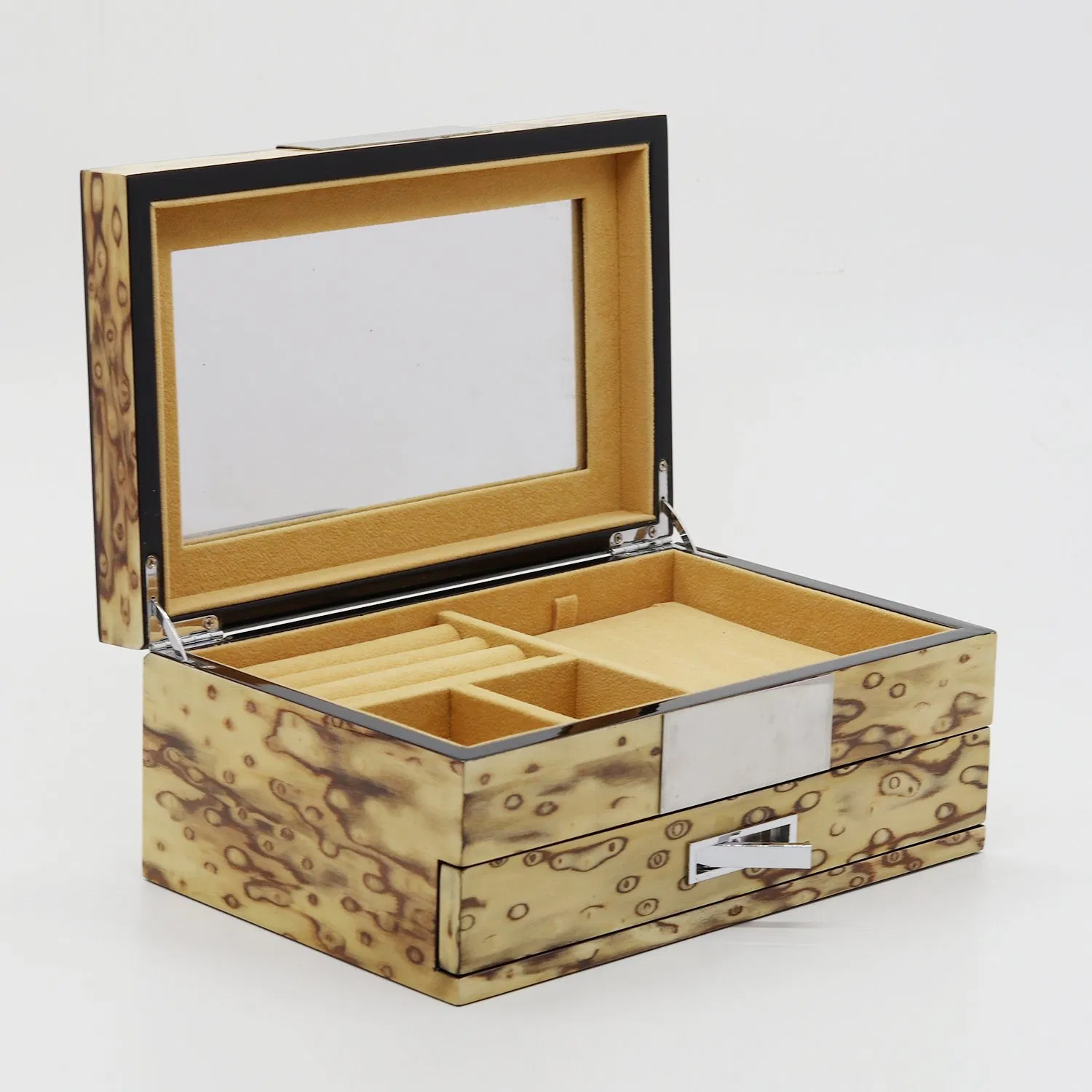 Custom New Design Unique Jewelry Necklace Wooden Trinket Storage Box for Gift