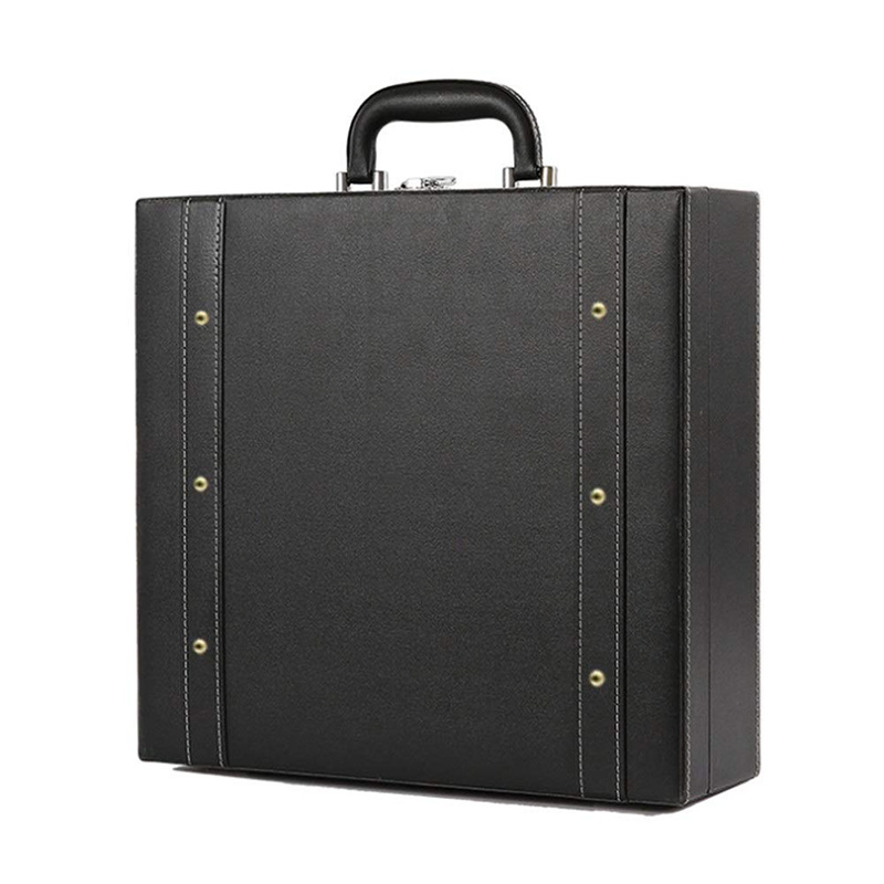 Custom PU Leather High End Travel Wine Bottle Box Champagne Storage Gift Packaging Box