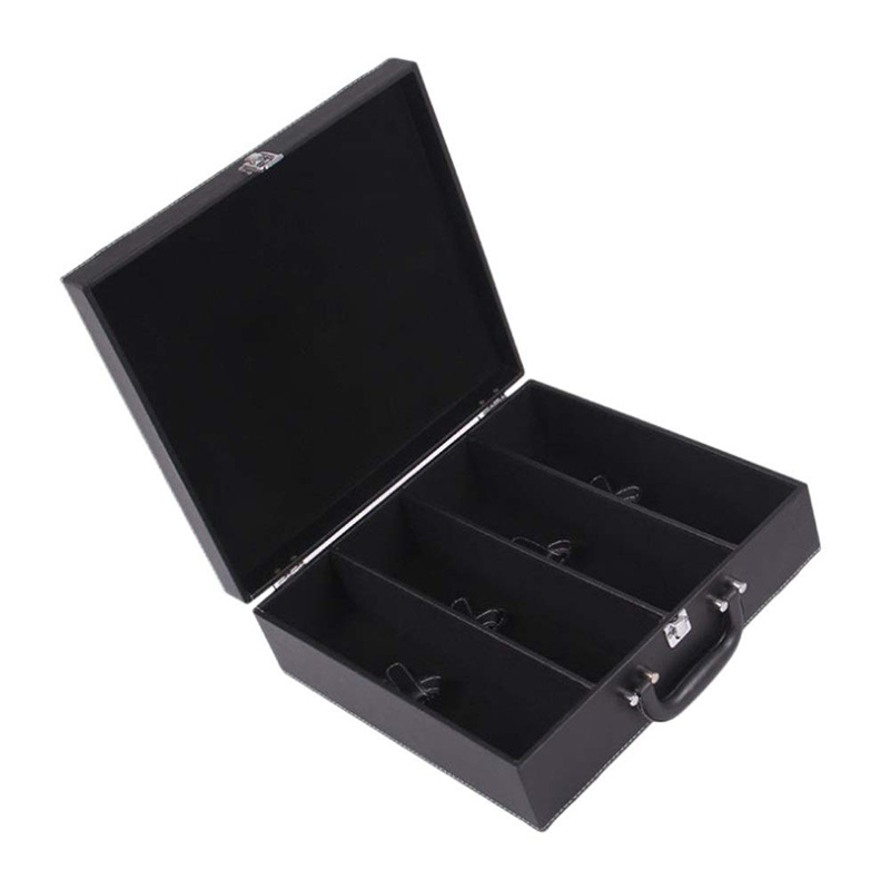 Custom PU Leather High End Travel Wine Bottle Box Champagne Storage Gift Packaging Box