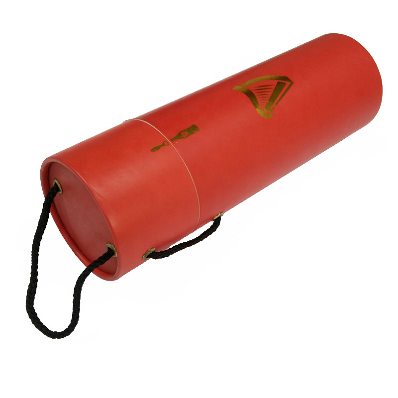 Custom Printing Red Paper Cardboard Wine Packaging Paper Tube Box
