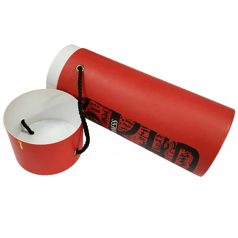 Custom Printing Red Paper Cardboard Wine Packaging Paper Tube Box