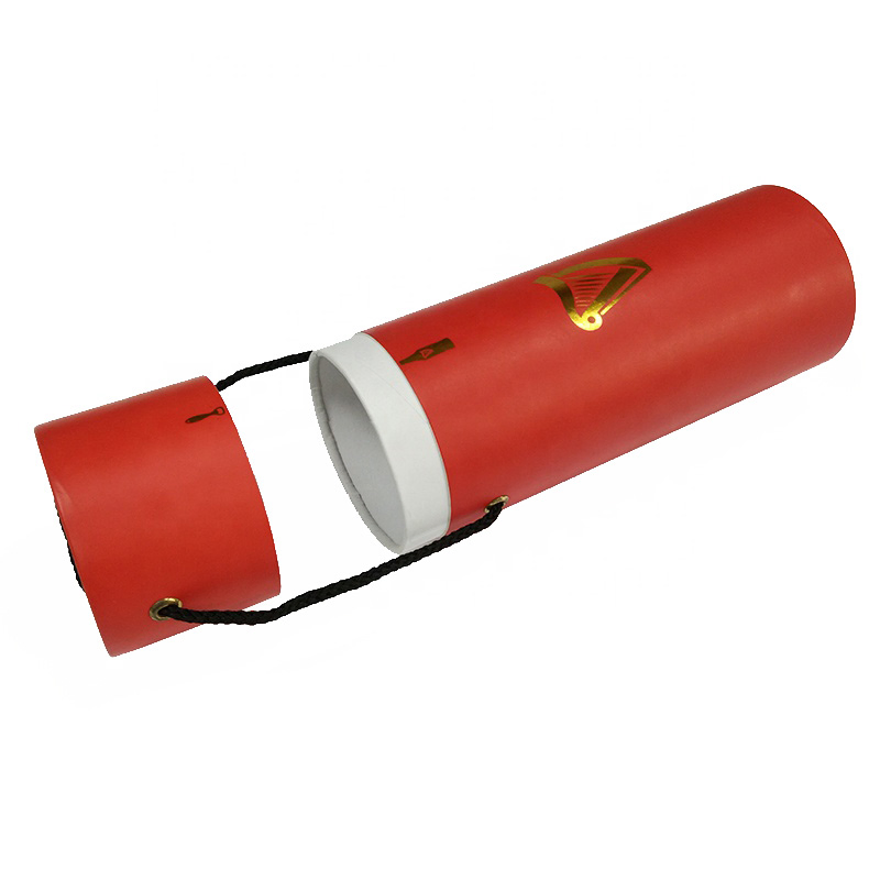 Custom Printing Red Paper Cardboard Wine Packaging Paper Tube Box