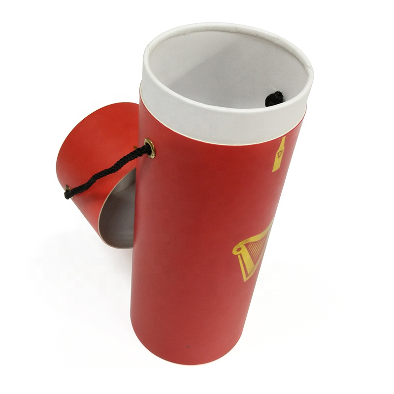 Custom Printing Red Paper Cardboard Wine Packaging Paper Tube Box