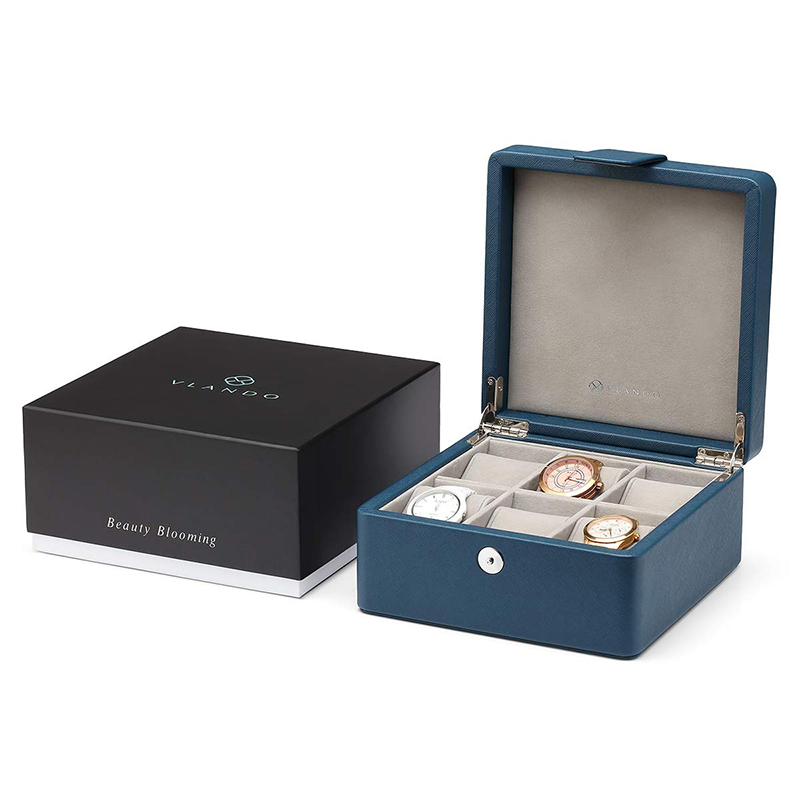 Custom Travel 6-Slot Leather Packaging Gift Watch Storage Box