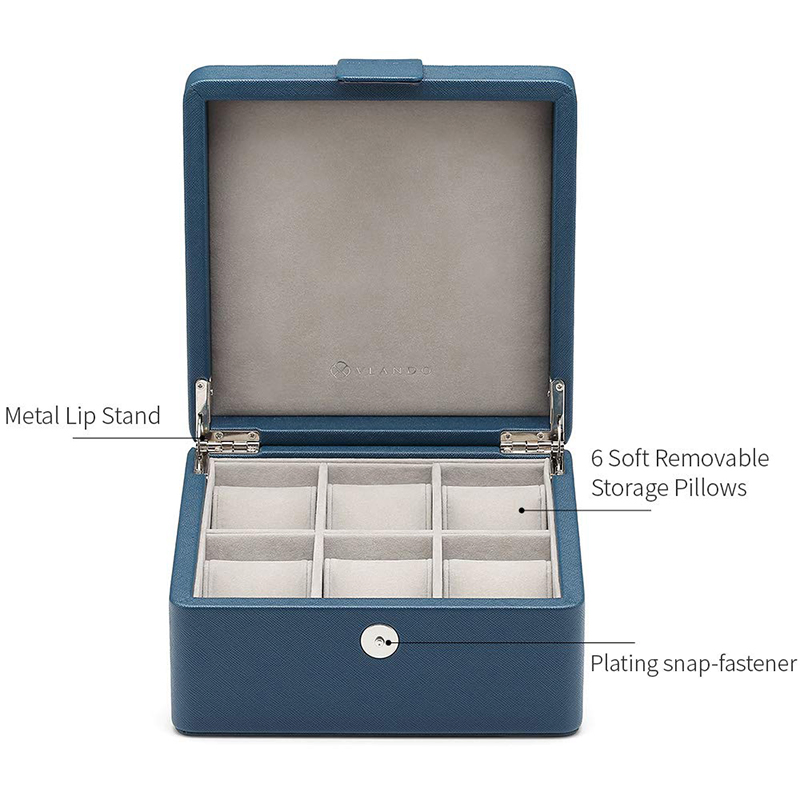Custom Travel 6-Slot Leather Packaging Gift Watch Storage Box