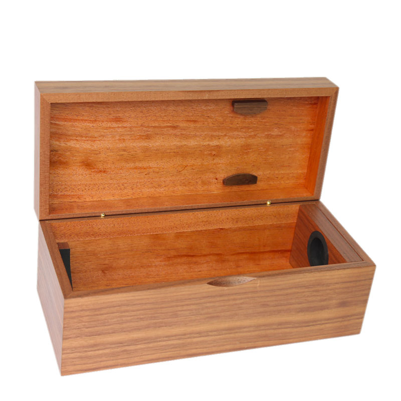 Custom Walnut Veneer Matte Finished Wooden Packaging Wine Box